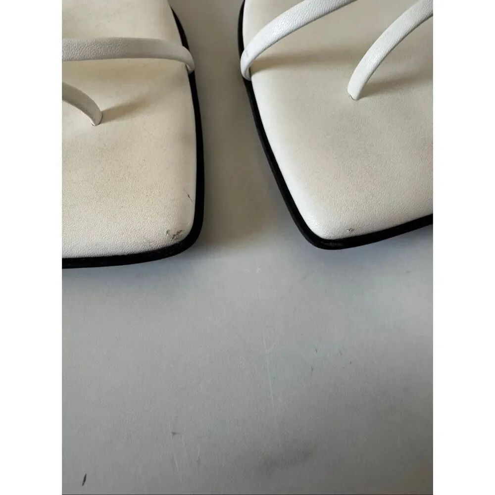 Jeffrey Campbell women’s white wedge palate sandal minimalist heels open toe str - Picture 4 of 6